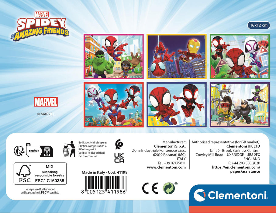 Puzzle cu cuburi Clementoni, Spidey and His Amazing Friends, 12 cuburi, 3+ ani