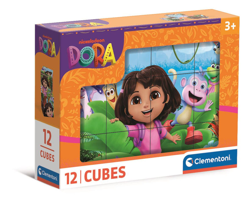 Puzzle cu cuburi Clementoni Dora the Explorer, 12 cuburi, 3+ ani