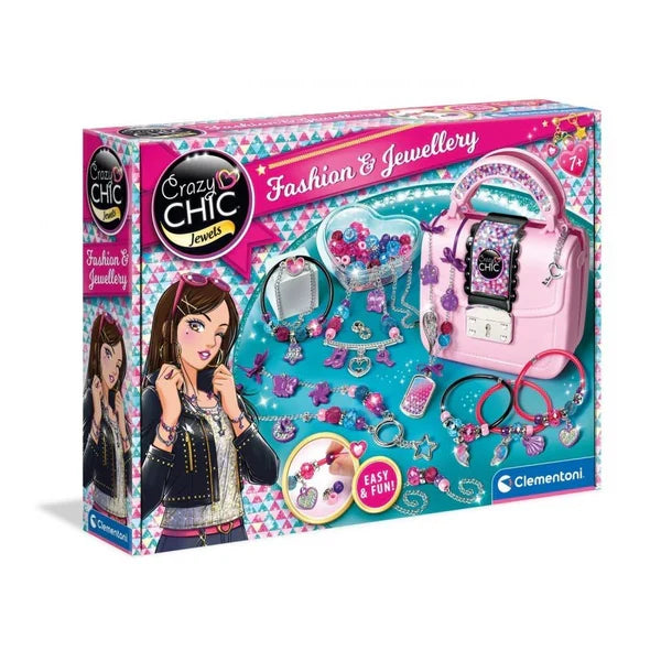 Set creativ Clementoni Crazy Chic Jewels, decorare poșetă, 7+ ani