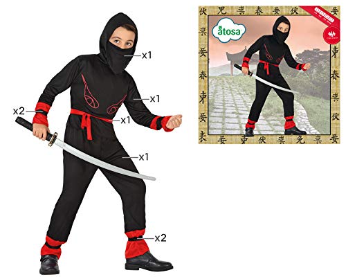 Costum Ninja copii, Smiffys, 5-6 ani, negru