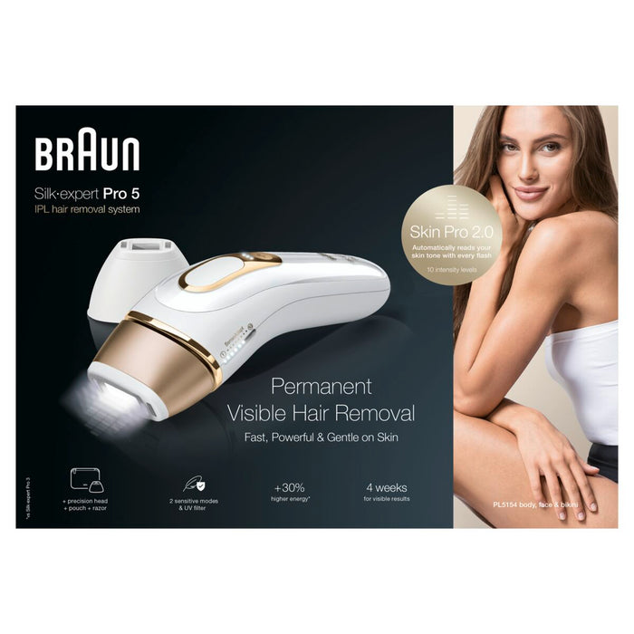 Soluție de epilat Braun Silk expert Pro 5 PL5154 2 moduri de utilizare Lumină pulsată