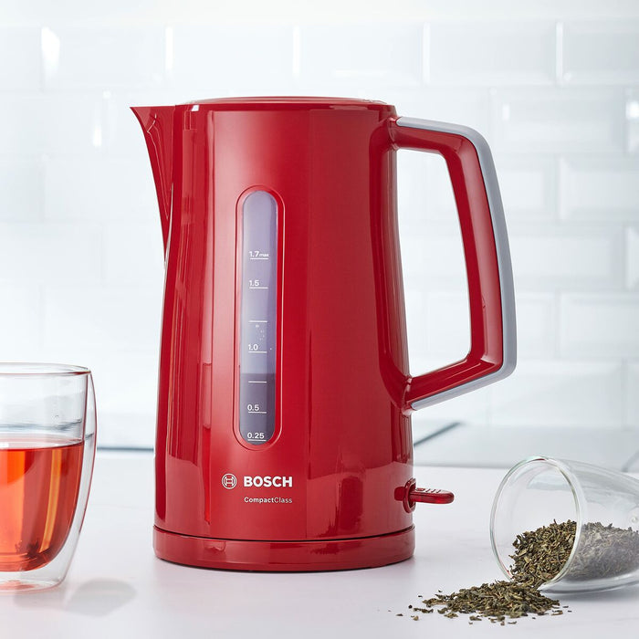 Fierbător BOSCH TWK3A014 Roșu Da Oțel inoxidabil Plastic Plastic/Oțel inoxidabil 2400 W 1,7 L