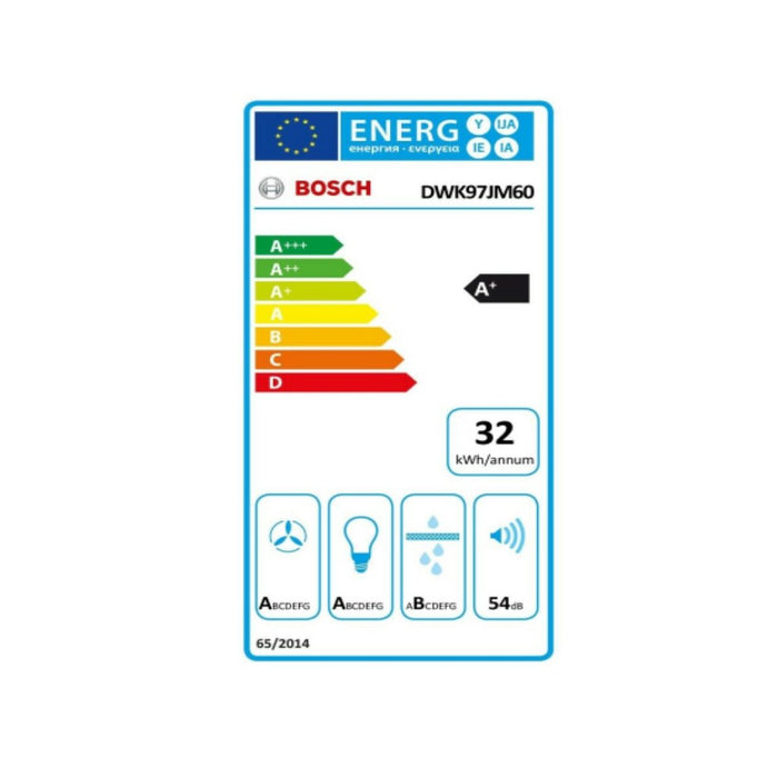 Hotă Convențională BOSCH DWK97JM60 90 cm 730 m3/h 143 W A+ Oțel