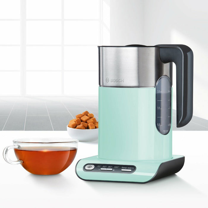 Ceainic BOSCH TWK8612P Oțel inoxidabil Plastic Plastic/Oțel inoxidabil Negru Gri Turquoise 1,5 L