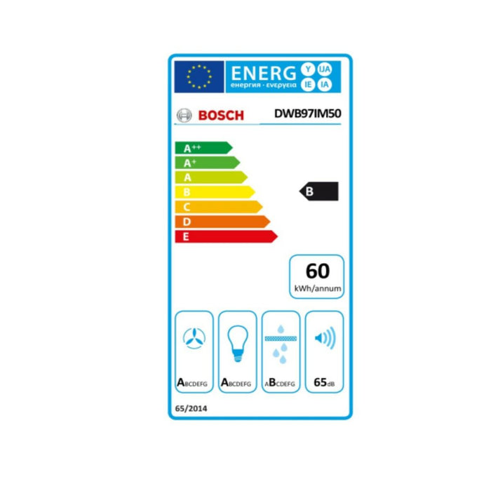 Hotă Convențională BOSCH DWB97IM50 710 m3/h 65 dB (A) Argintiu Oțel