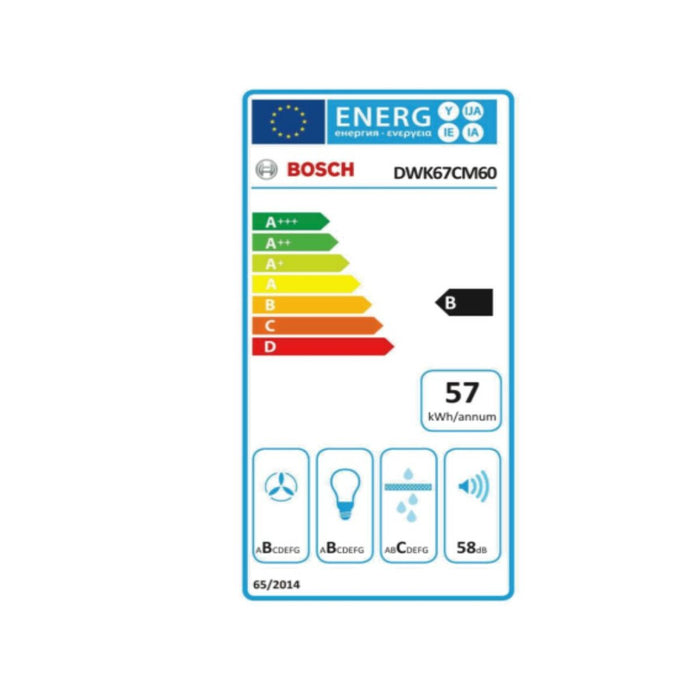 Hotă Convențională BOSCH DWK67CM60 60 cm 660 m³/h 260W A Negru