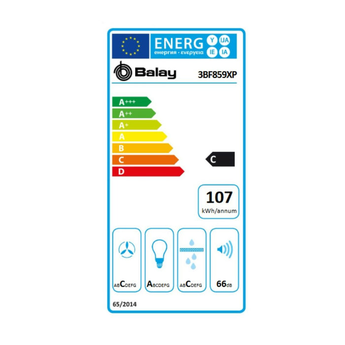 Hotă Convențională Balay 3BF859XP 86 cm 790 m3/h 66 dB 277W Argintiu Oțel
