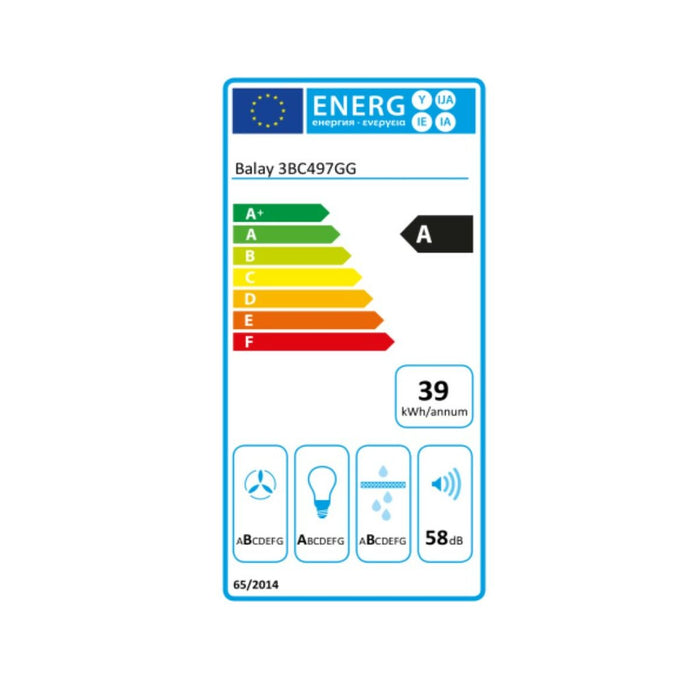 Hotă Convențională Balay 3BC497GG 90 cm 730 m3/h 56 dB 143W