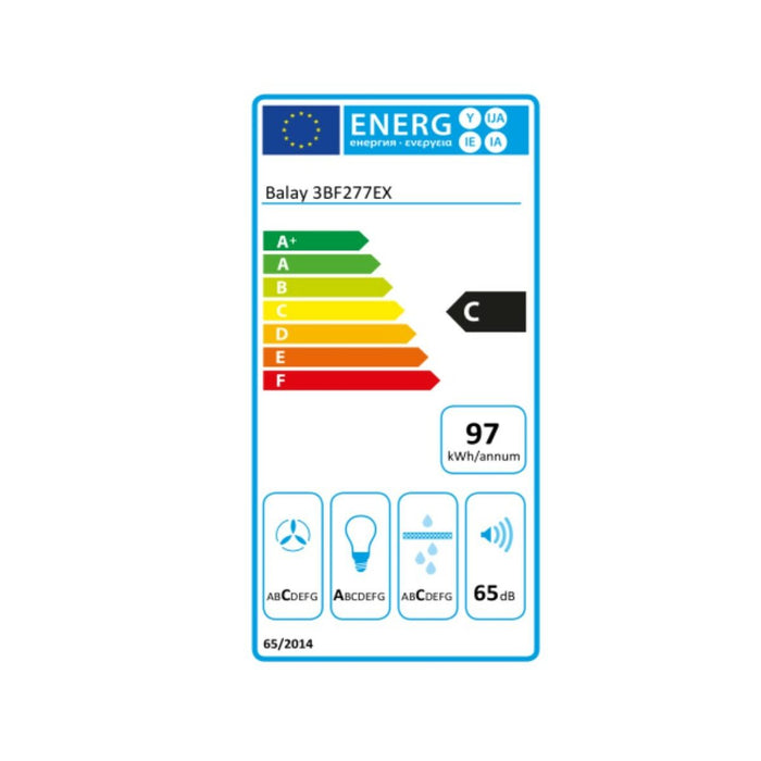 Hotă Convențională Balay 3BF277EX 70 cm 730 m3/h 252 W