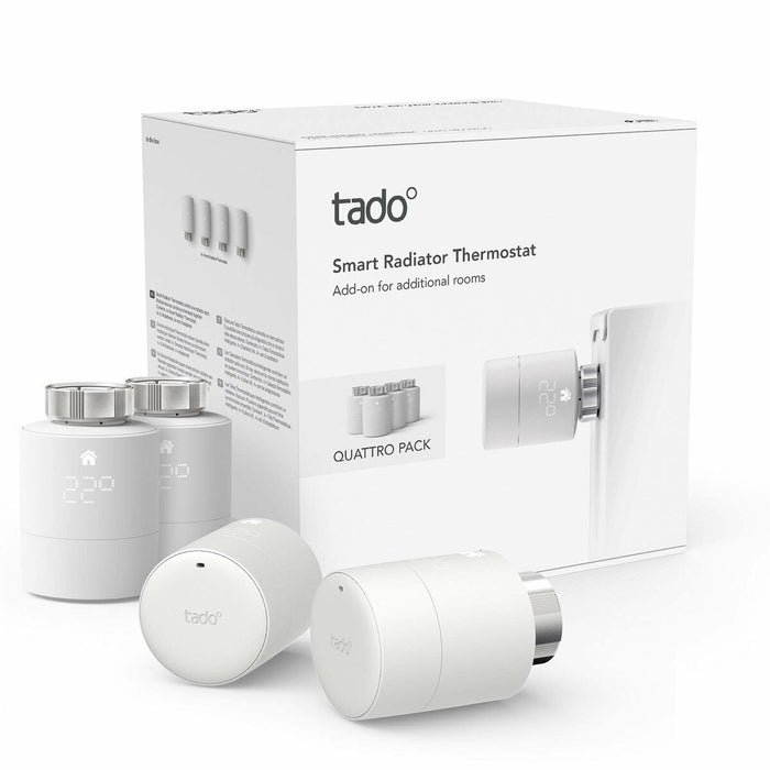 Termostat programabil Tado Smart Radiator Thermostat - Quattro Alb (4 Unități)