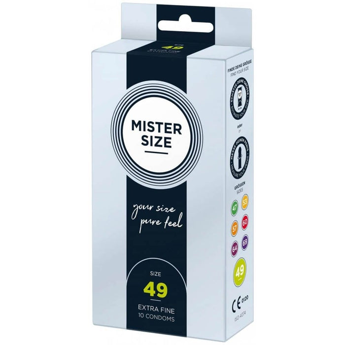 Prezervative, Mister Size, Extra Fine, lățime nominală 49 mm, 10 buc.