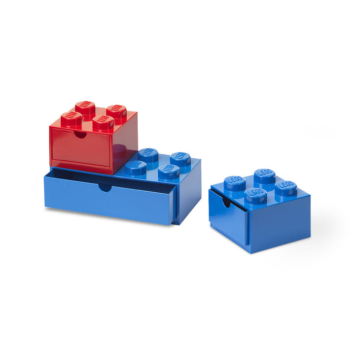 Set de sertare de birou LEGO, albastru și roșu, 3 sertare, 3+ ani