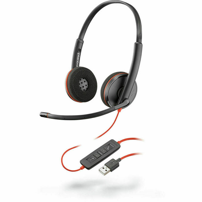 Căști cu Microfon Plantronics Blackwire C3220 Negru Roșu