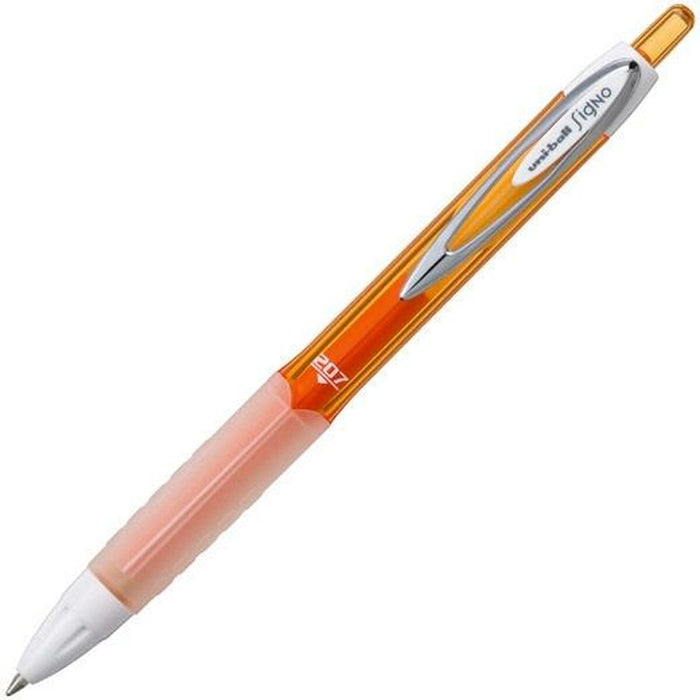 Stilou cu cerneală lichidă Uni-Ball Rollerball Signo UM-207 Portocaliu 0,4 mm (12 Piese)