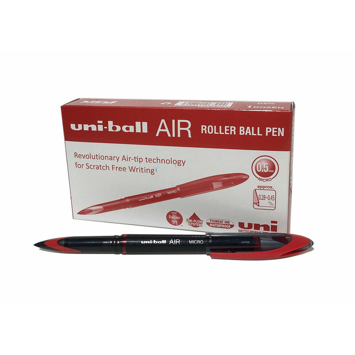 Stilou cu cerneală lichidă Uni-Ball Air Micro UBA-188-M Roșu 0,5 mm (12 Piese)