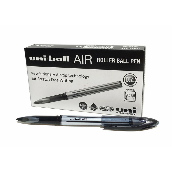 Stilou cu cerneală lichidă Uni-Ball Air Micro UBA-188-M Negru 0,5 mm (12 Piese)