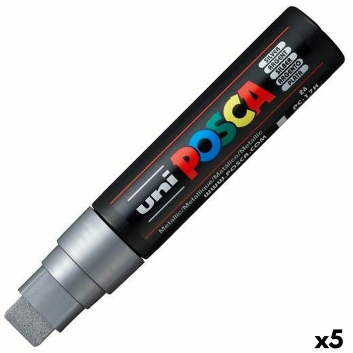 Marker POSCA PC-7M Argintiu (5 Unități)