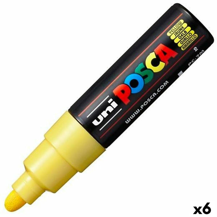 Carioci POSCA PC-7M Galben (6 Unități)