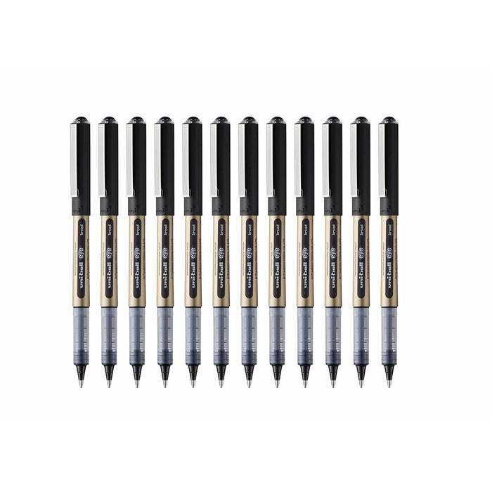 Stilou cu cerneală lichidă Uni-Ball Rollerball Eye Broad UB-150 Negru 1 mm (12 Piese)