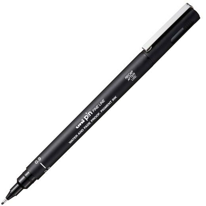 Marker permanent Uni-Ball Pin Fine Line Negru 0,9 mm 12 Unități