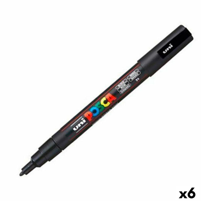 Cariocă POSCA PC-3M Negru (6 Unități)
