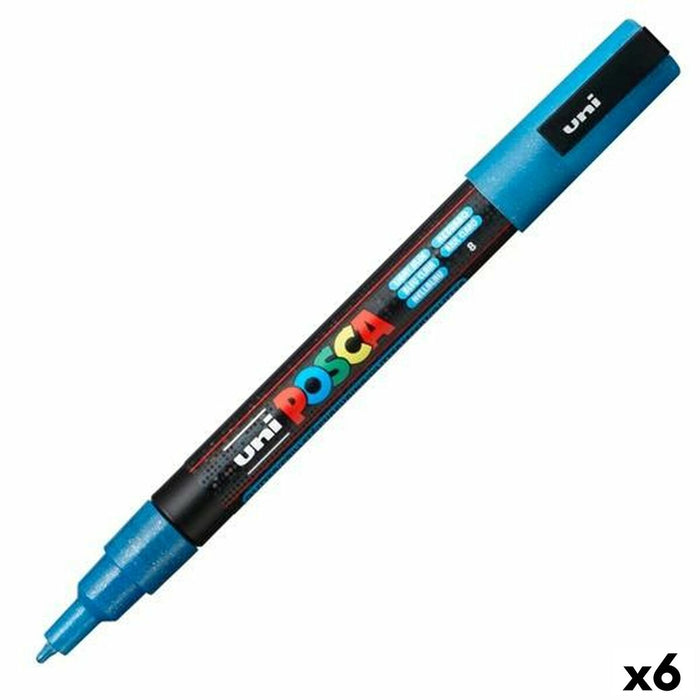 Marker POSCA PC-3ML Albastru Albastru deschis (6 Unități)