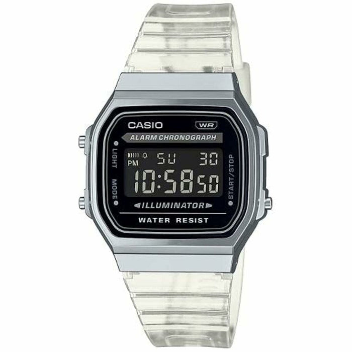 Ceas Unisex Casio VINTAGE COLLECTION - TRANSPARENT BAND - BLACK Negru Argintiu (Ø 36 mm)