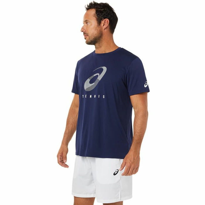 Tricou cu Mânecă Scurtă Bărbați Asics Court Albastru