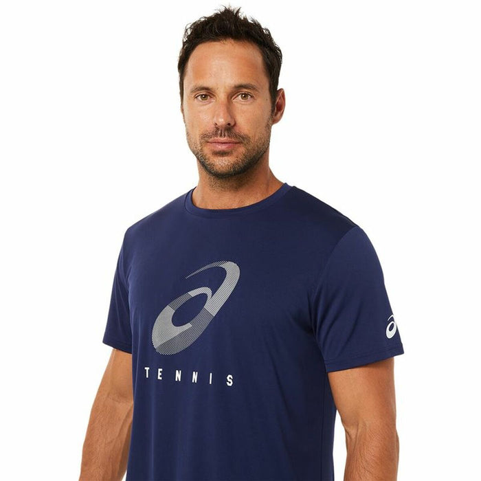 Tricou cu Mânecă Scurtă Bărbați Asics Court Albastru