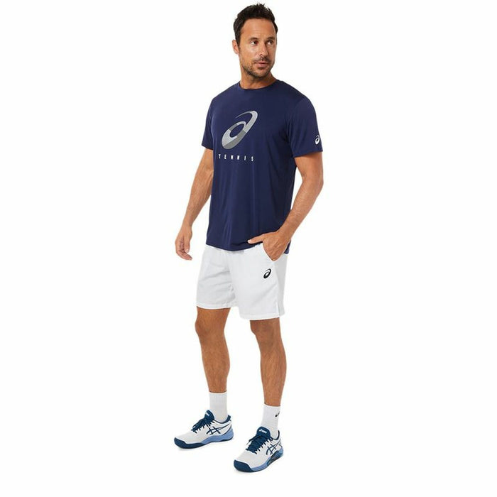 Tricou cu Mânecă Scurtă Bărbați Asics Court Albastru