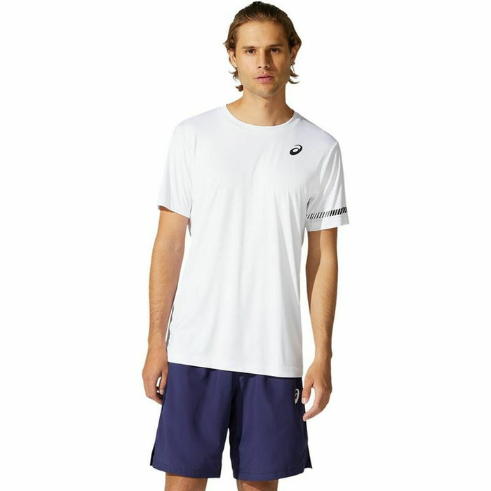 Tricou cu Mânecă Scurtă Bărbați Asics Court Alb
