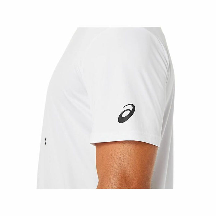 Tricou cu Mânecă Scurtă Bărbați Asics Court Spiral Tee Alb