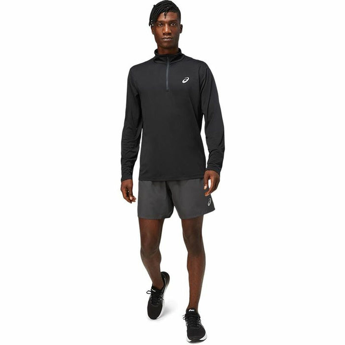Tricou cu Mânecă Lungă Bărbați Asics Core 1/2 Negru Cu fermoar