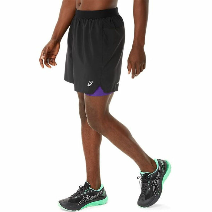 Pantaloni Scurți Sport pentru Bărbați Asics Road 2-N-1 7IN Negru