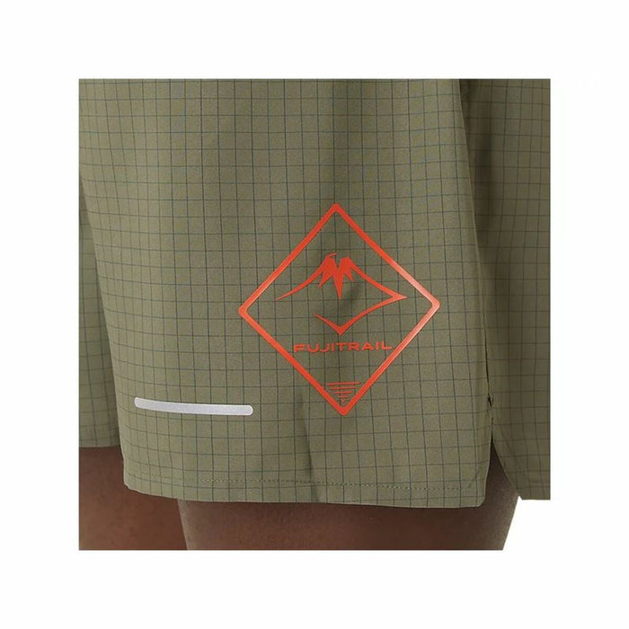 Pantaloni Scurți Sport pentru Bărbați Asics Fujitrail Logo Măslină