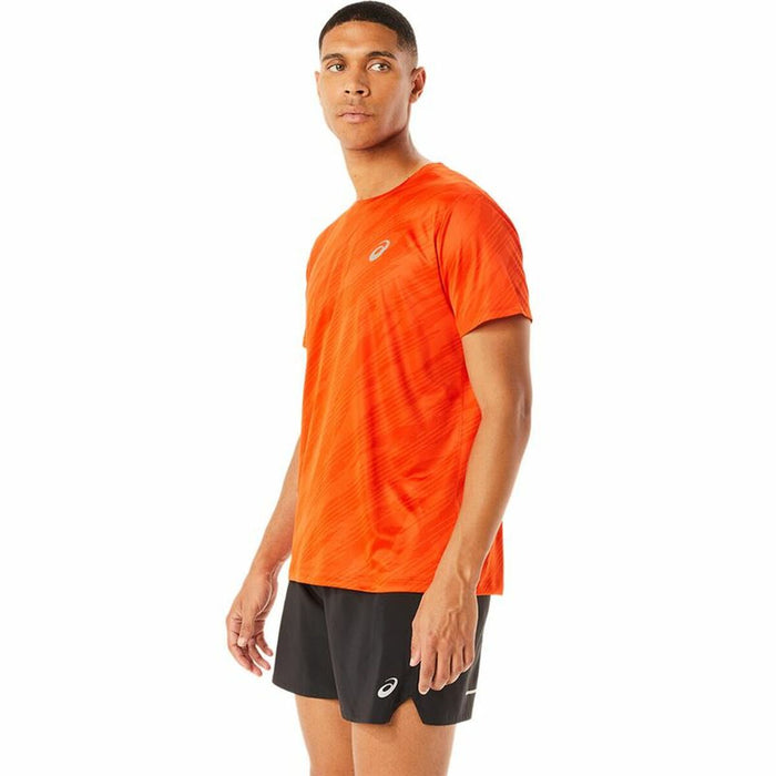 Tricou cu Mânecă Scurtă Bărbați Asics Core All Over Print Portocaliu