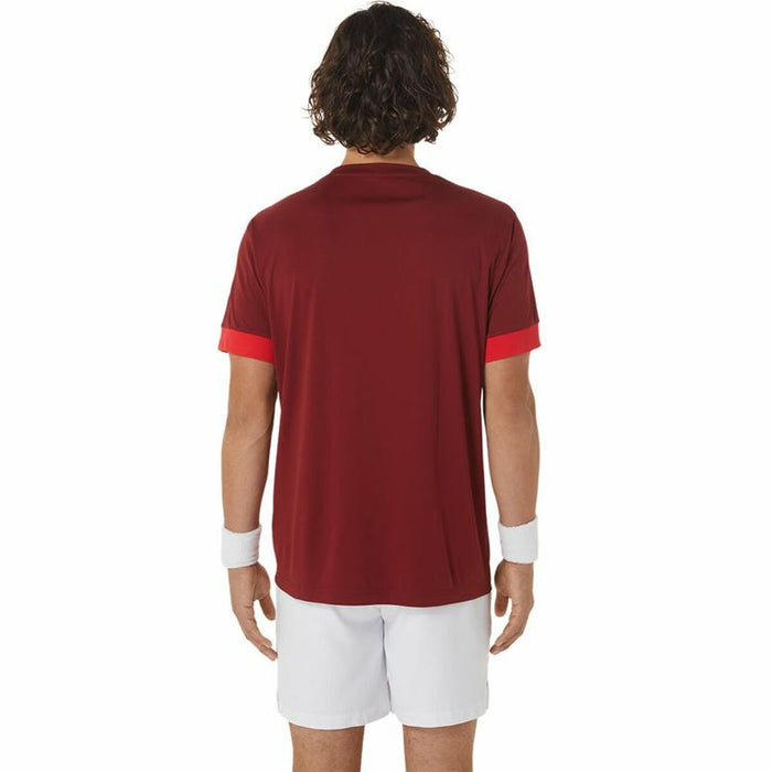 Tricou cu Mânecă Scurtă Bărbați Asics Court Roșu Închis Tenis