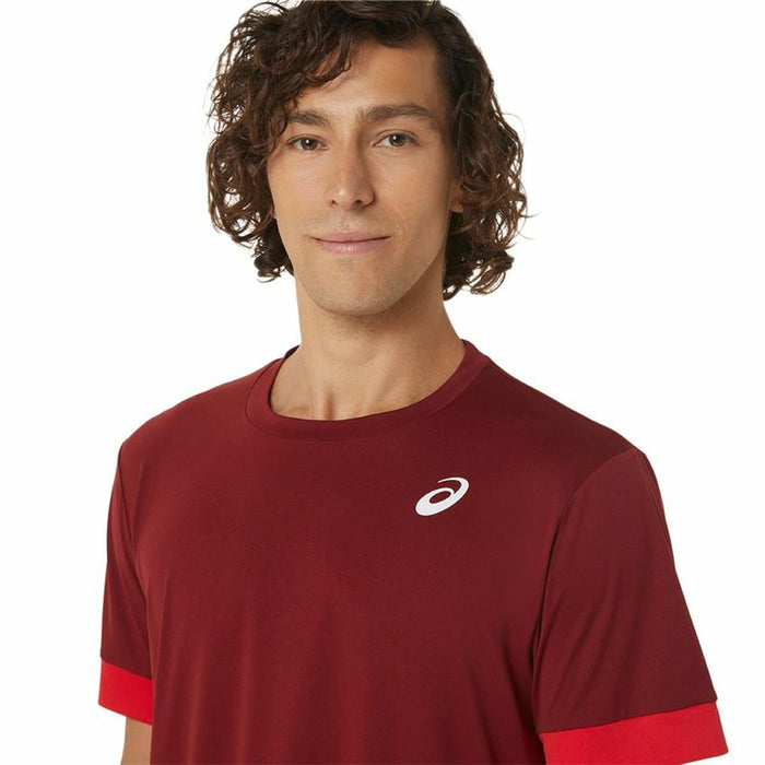 Tricou cu Mânecă Scurtă Bărbați Asics Court Roșu Închis Tenis