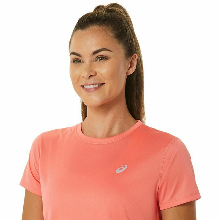 Tricou cu Mânecă Scurtă Femei Asics Core  Running Portocaliu Coral Femeie