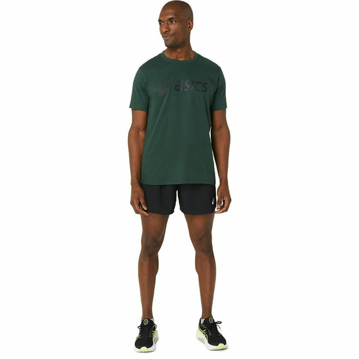Tricou cu Mânecă Scurtă Bărbați Asics Big Logo Verde inchis