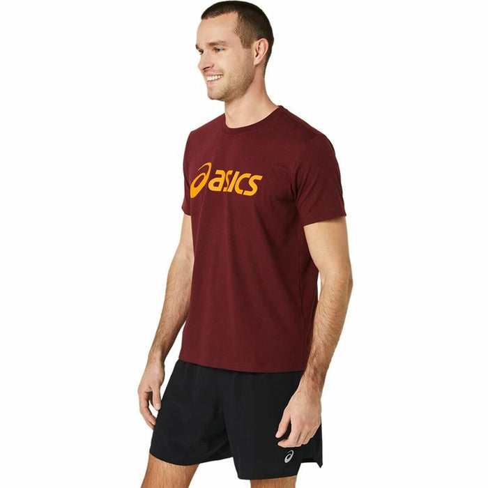 Tricou cu Mânecă Scurtă Bărbați Asics  ASICS Big Logo Roșu Închis