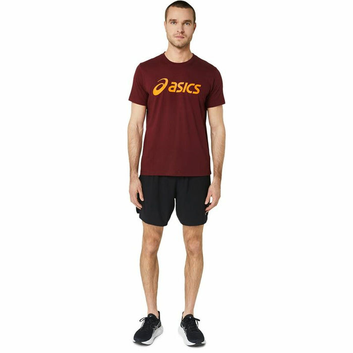 Tricou cu Mânecă Scurtă Bărbați Asics  ASICS Big Logo Roșu Închis