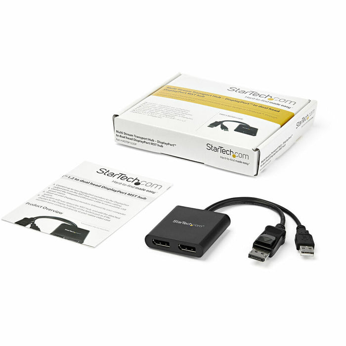 Splitter DisplayPort Startech MSTDP122DP Negru 4K Ultra HD