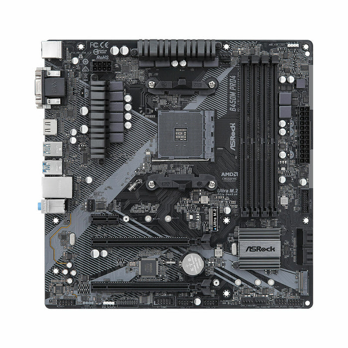 Placă de Bază ASRock B450M Pro4 R2.0 Socket AM4 AMD B450 AMD AMD AM4 LGA 1151