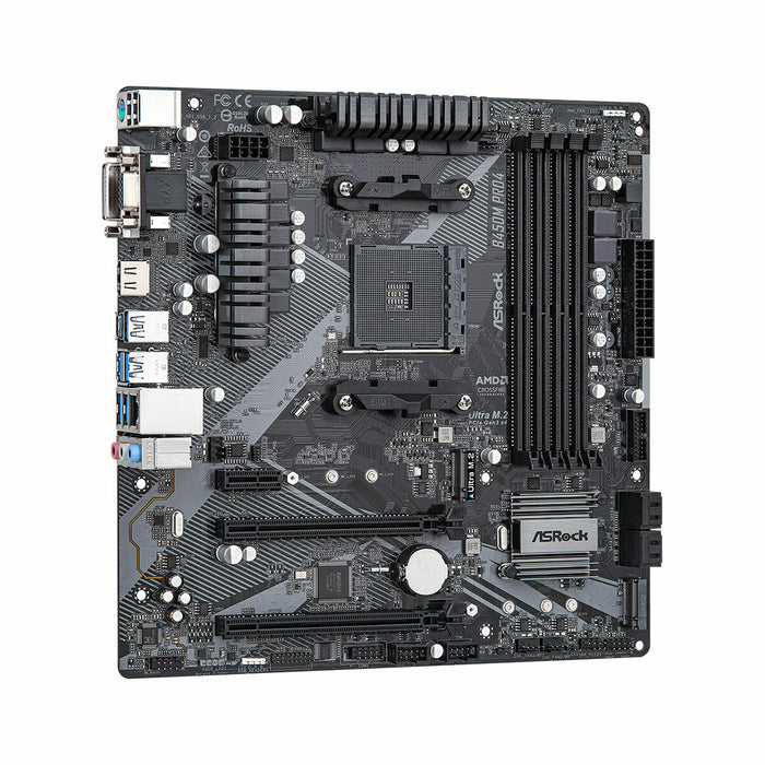 Placă de Bază ASRock B450M Pro4 R2.0 Socket AM4 AMD B450 AMD AMD AM4 LGA 1151