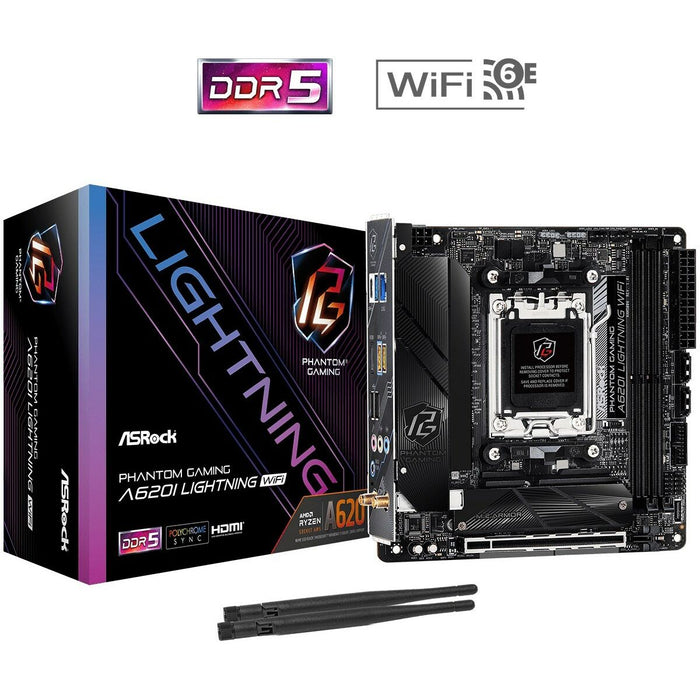 Placă de Bază ASRock A620I LIGHTNING WIFI Intel Wi-Fi 6 AMD AM5 AMD A620