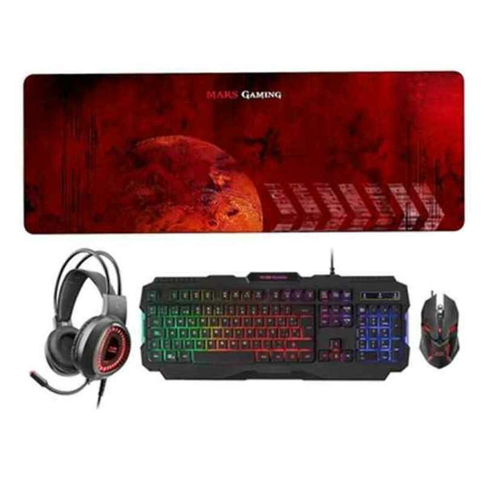Tastatură și Mouse Mars Gaming MCPRGB2ES Negru Qwerty Spaniolă (ES)