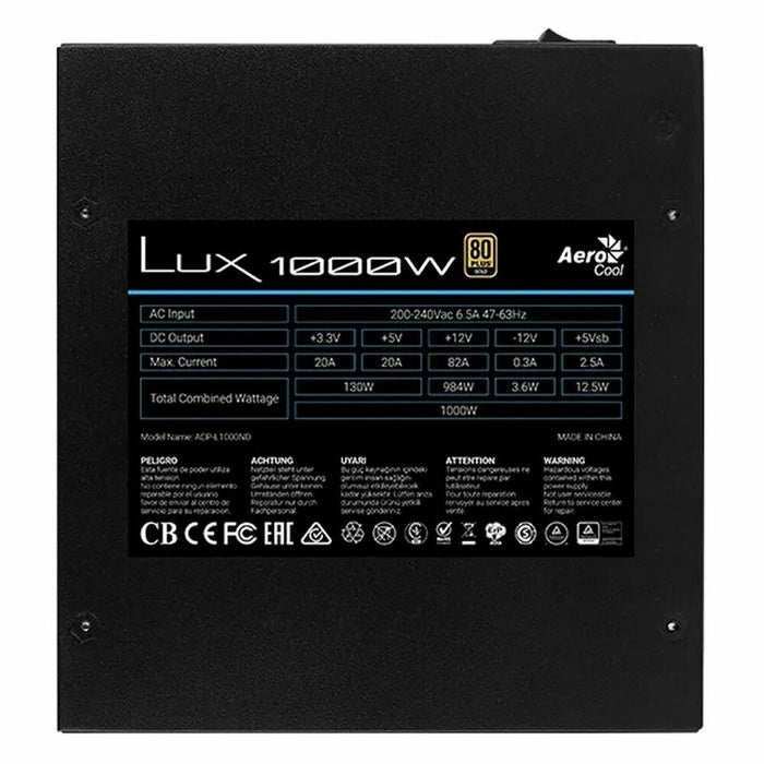 Sursă de Alimentare Aerocool LUX1000 1000 W 130 W 80 Plus Gold