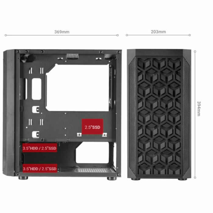 Unitate Semi-tower ATX Mars Gaming MCMESH Negru