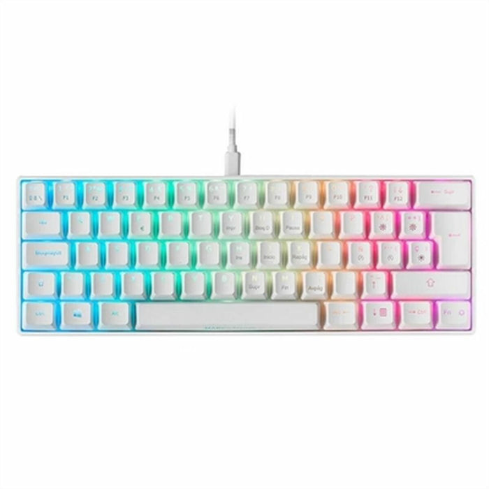 Tastatură Mars Gaming MKMINIWBES Qwerty Spaniolă RGB Alb